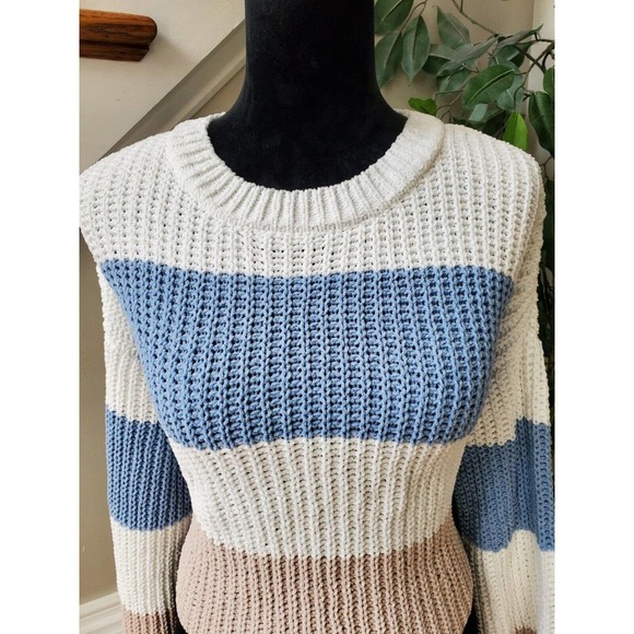 Moon & Madison Women Multicolor Long Sleeve Round Neck Pullover Knit Sweater XS - Picture 3 of 11